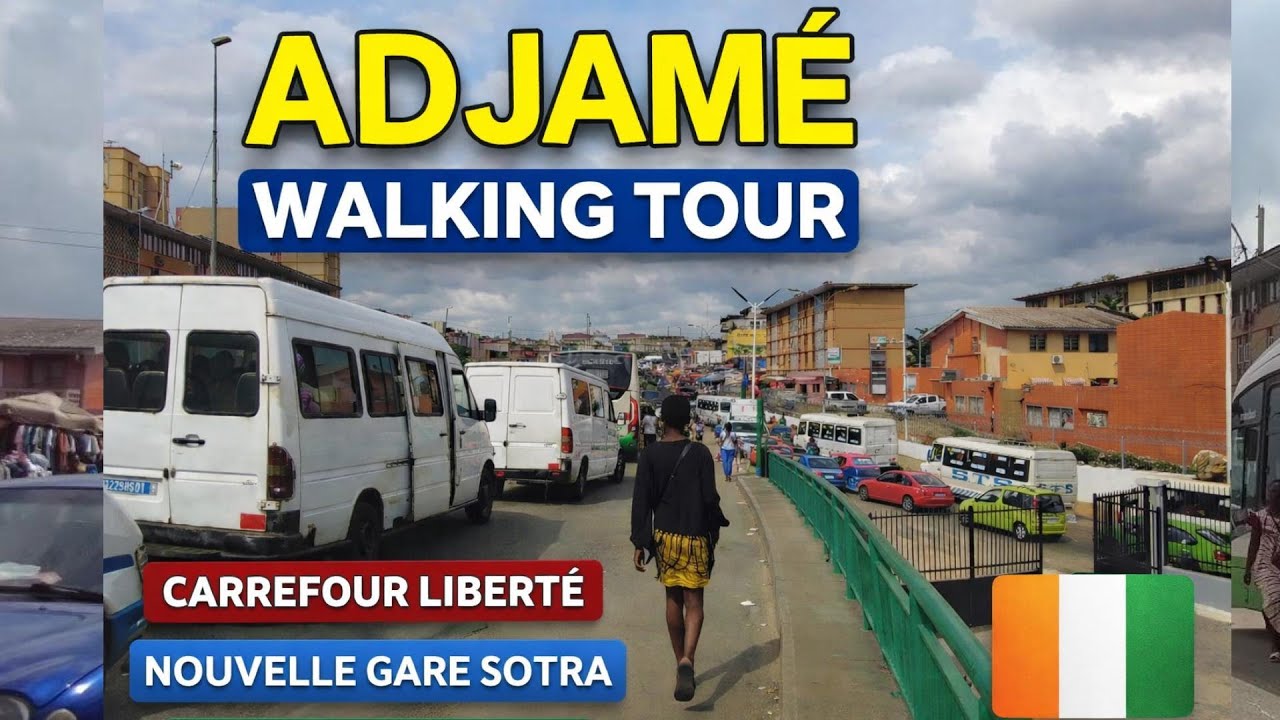 Adjamé Abidjan 🇨🇮 | Liberté, Nouvelle Gare de Sotra Fraternité Matin | Côte d’Ivoire Walking Tour