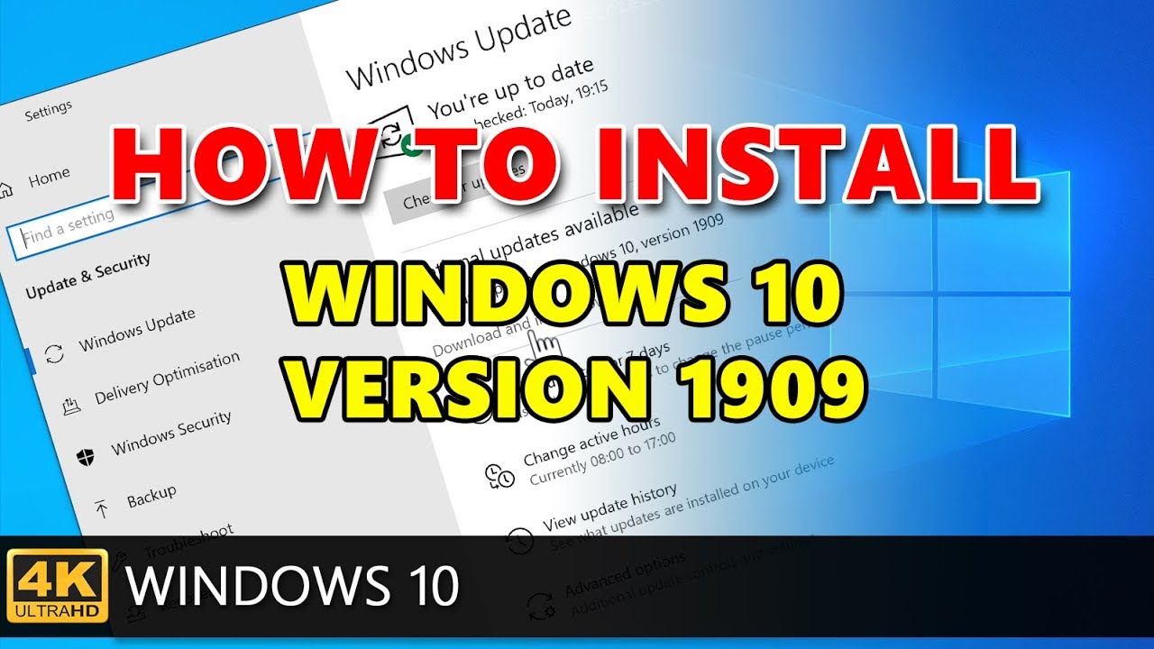 How to Install Windows 10 version 1909 November 2019.