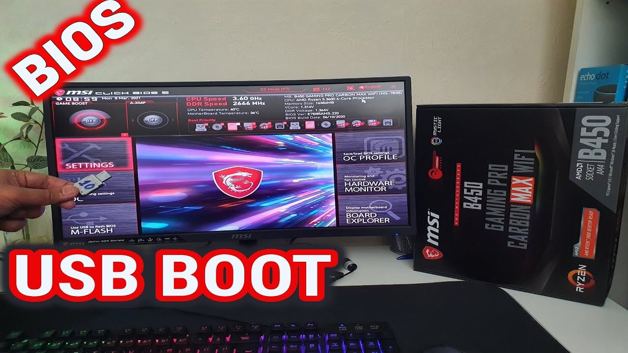 mSi B450 Gaming Pro Carbon Max Wifi Bios и загрузка через USB