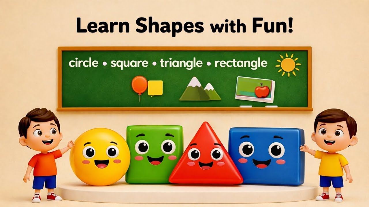 Learn Shapes with Fun! | Circle Square Triangle Rectangle | Kids Learning Video