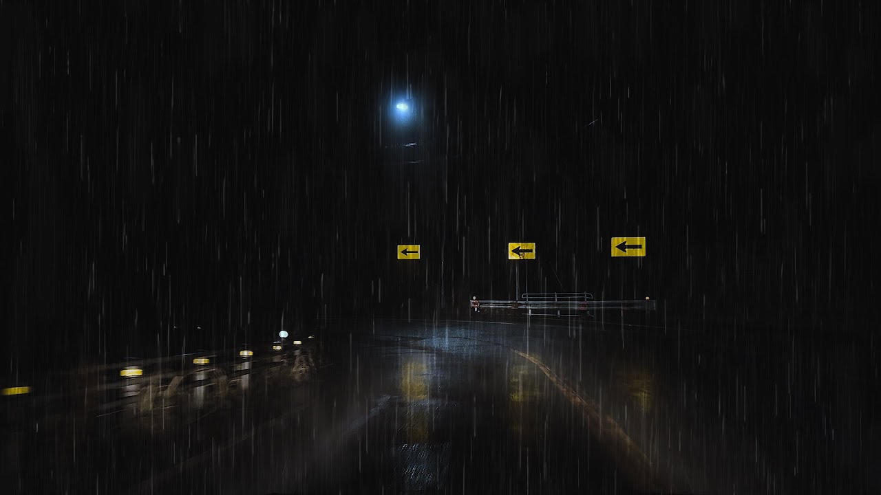 ☔️Lonely rainy mountain road at midnight💤ASMR of wiper sound♪for Sleep,Work, Study