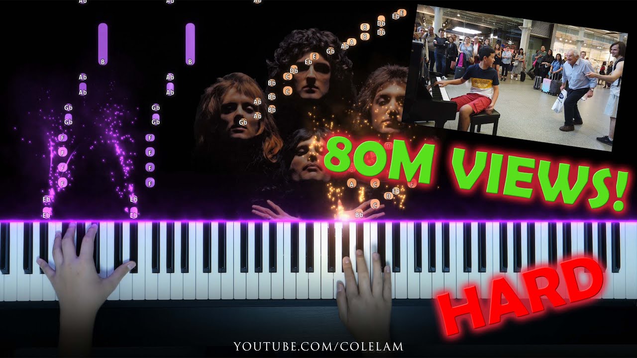 Queen Bohemian Rhapsody Piano Tutorial | HARD CROSS HANDS Cole Lam