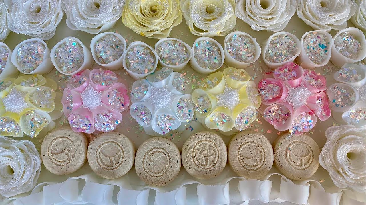 ⭐ASMR ⭐ Crushing soap boxes with glitter. Cutting soap cubes. Crushing soap roses, chains.