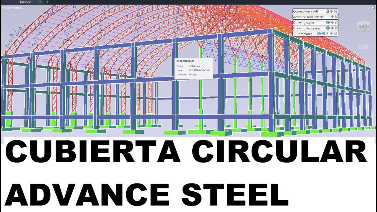 AUTOCAD ADVANCE STEEL CUBIERTA CIRCULAR