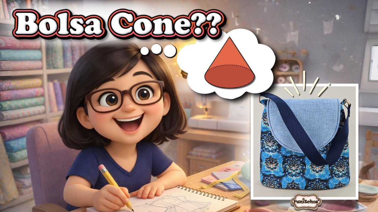 Bolsa CONE em tecido | passo a passo completo com MOLDE