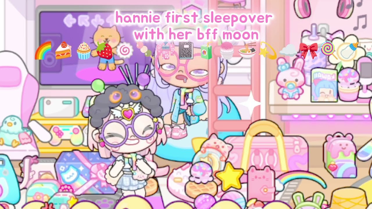 hannie first sleepover with her bff moon 🍥🍡👘( sorry for the long video)