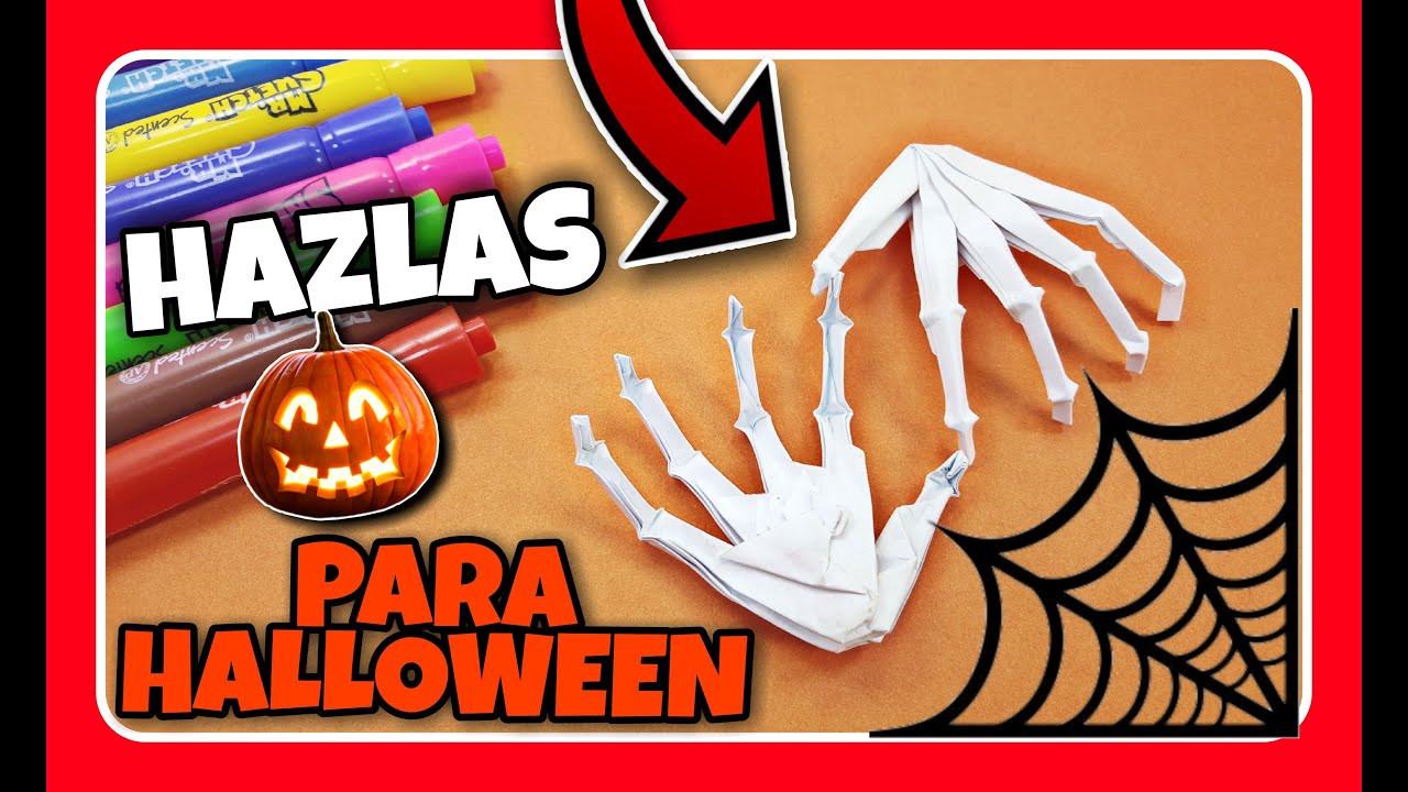 🔴 Como hacer MANOS DE ESQUELETO con Papel Facil y RAPIDO para Halloween // Decoracion PARA HALLOWEEN