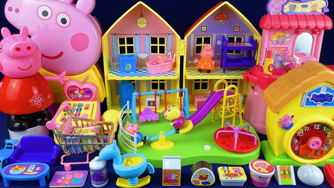 9 Minutes Satisfying with Unboxing Peppa Pig Playground House Playset ASMR | Review Toys