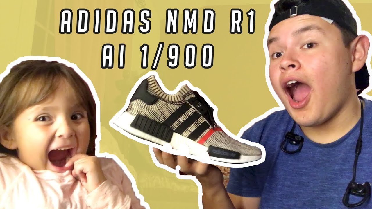 UNBOXING WITH MY LITTLE SISTER!! adidas NMD R1 AI CAMO!!