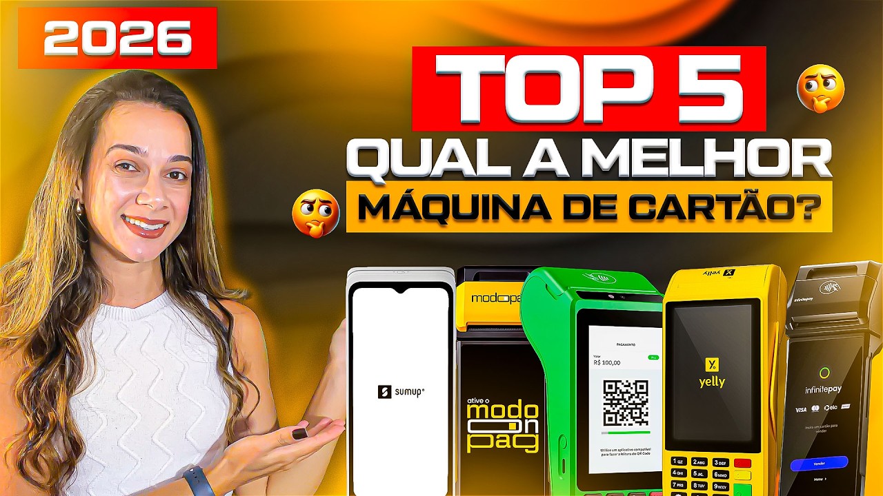 TOP 5 - TON ou  MODOPAG ou INFINITEPAY ou YELLY ou SUMUP - Qual a MELHOR M&Aacute;QUINA de CART&Atilde;O?