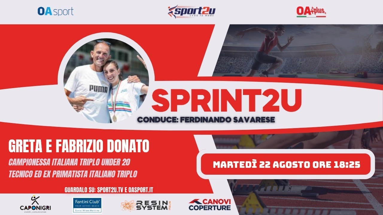 Greta e Fabrizio Donato (Campionessa italiana e Tecnico italiano) in live Sprint2u 🏃 22 agosto 2023