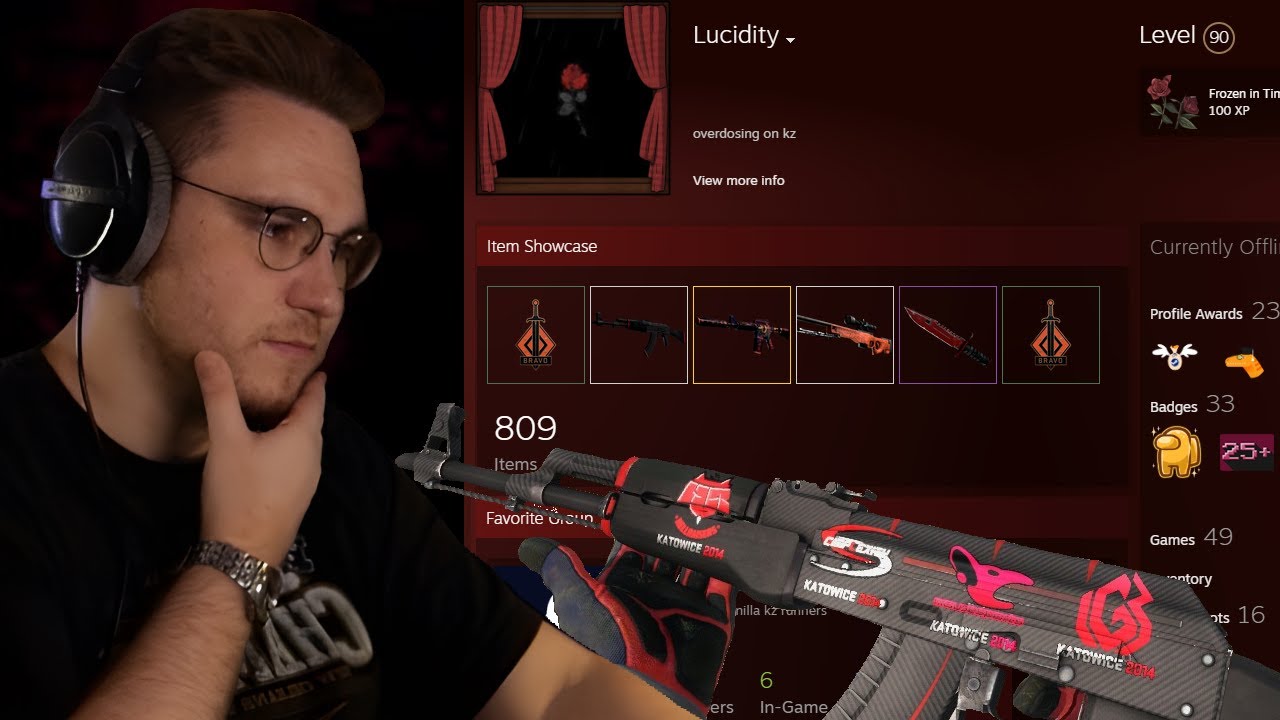 ohnePixel checks out red themed inventory