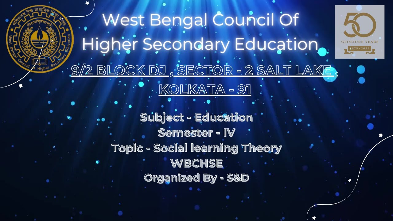 Education Semester IV Social learning theory By WBCHSE