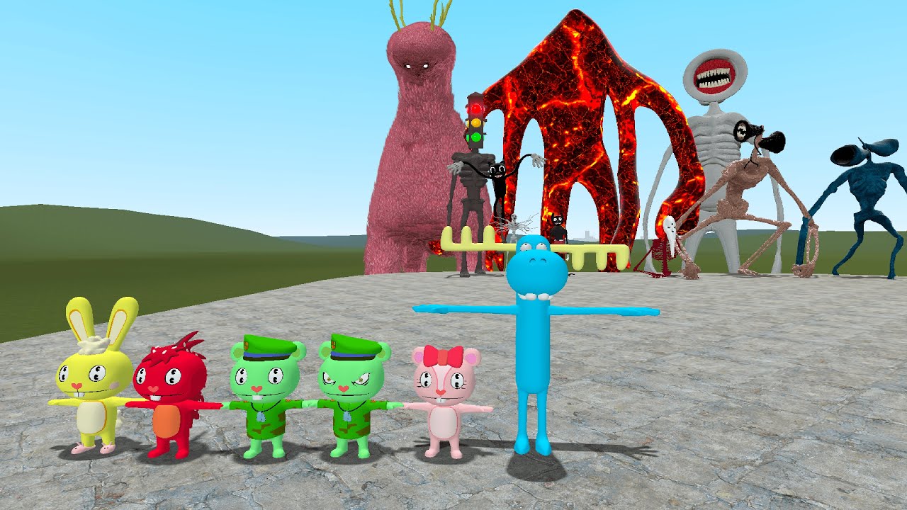 CURSED HAPPY TREE FRIENDS VS TREVOR HENDERSON CREATURES!! Garry's Mod [HTF]