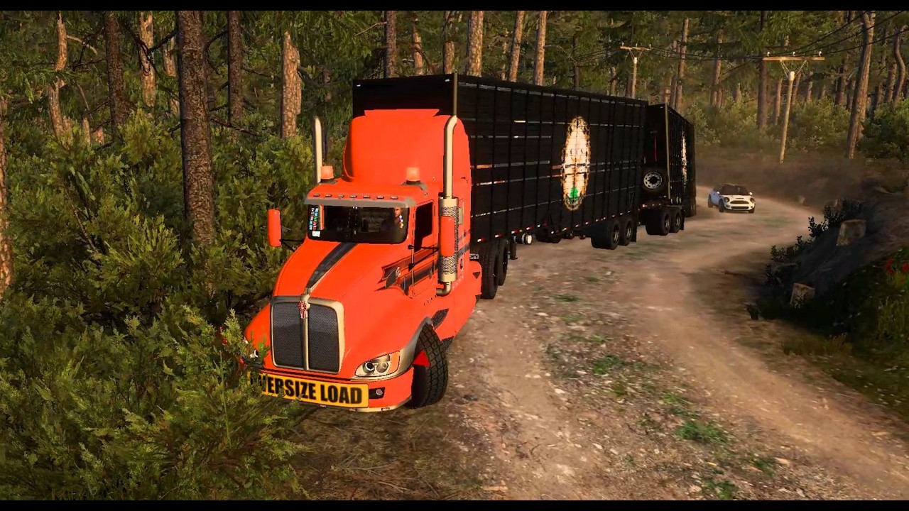 Truck: KenworthT660. Trailer: Doble ganadero. Carga: Vacas - ETS 2 2026 02 13 22 54 05