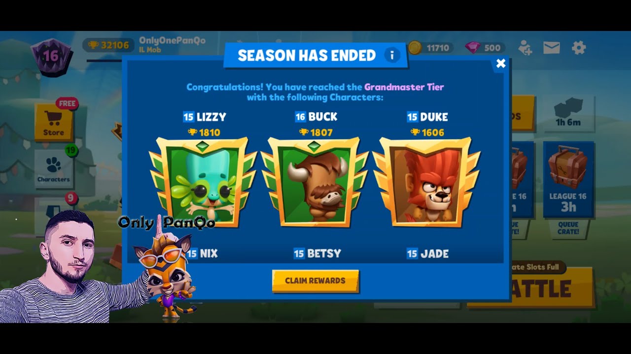 Zooba Season Has Ended || Buck Squad Team High level/Trophy || LEVEL UP