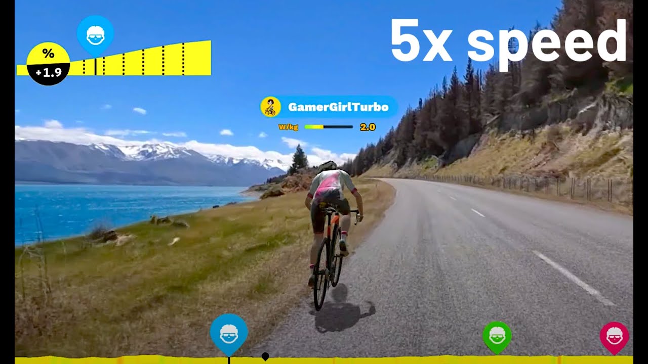 Lake Pukaki: A Serene Jewel of New Zealand's South Island | 25 km Virtual Cycling x5 Speed Up