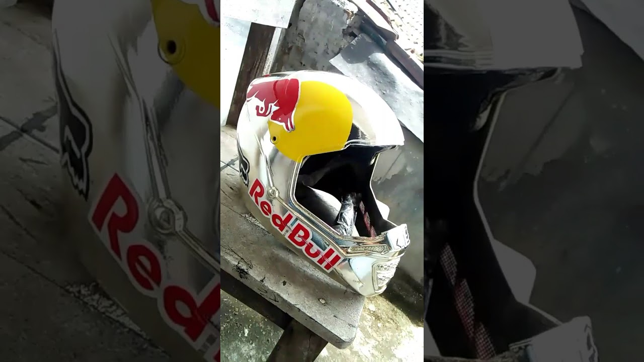 #helmetsixsixone #helmetchrome #fox #redbull #spraychrome proses