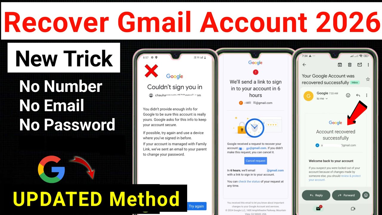 How to Recover Gmail Account 2026 | Gmail Account Recovery - Google Account Recover Karne Ka Tarika