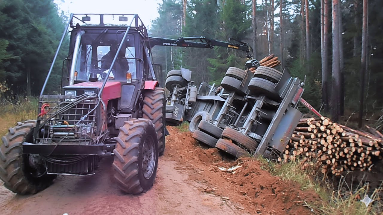 Insane tractor show working in snow and mud. 🚜❄️💥
