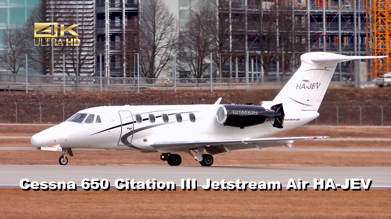 Cessna 650 Citation III from Jetstream Air HA-JEV arrival at Munich Airport #vip #bizjet #aviation
