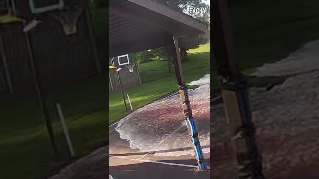 This man got out just in time! 👀 #pool #fails #CCTV #funny #shorts