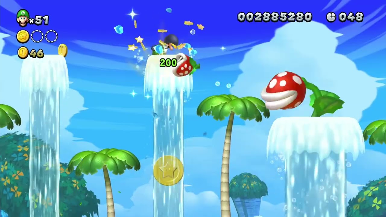 Super Luigi Bros. U Deluxe Part 16 - Sparkling Water Boom Boom + Larry Castle Fight + Star Coins