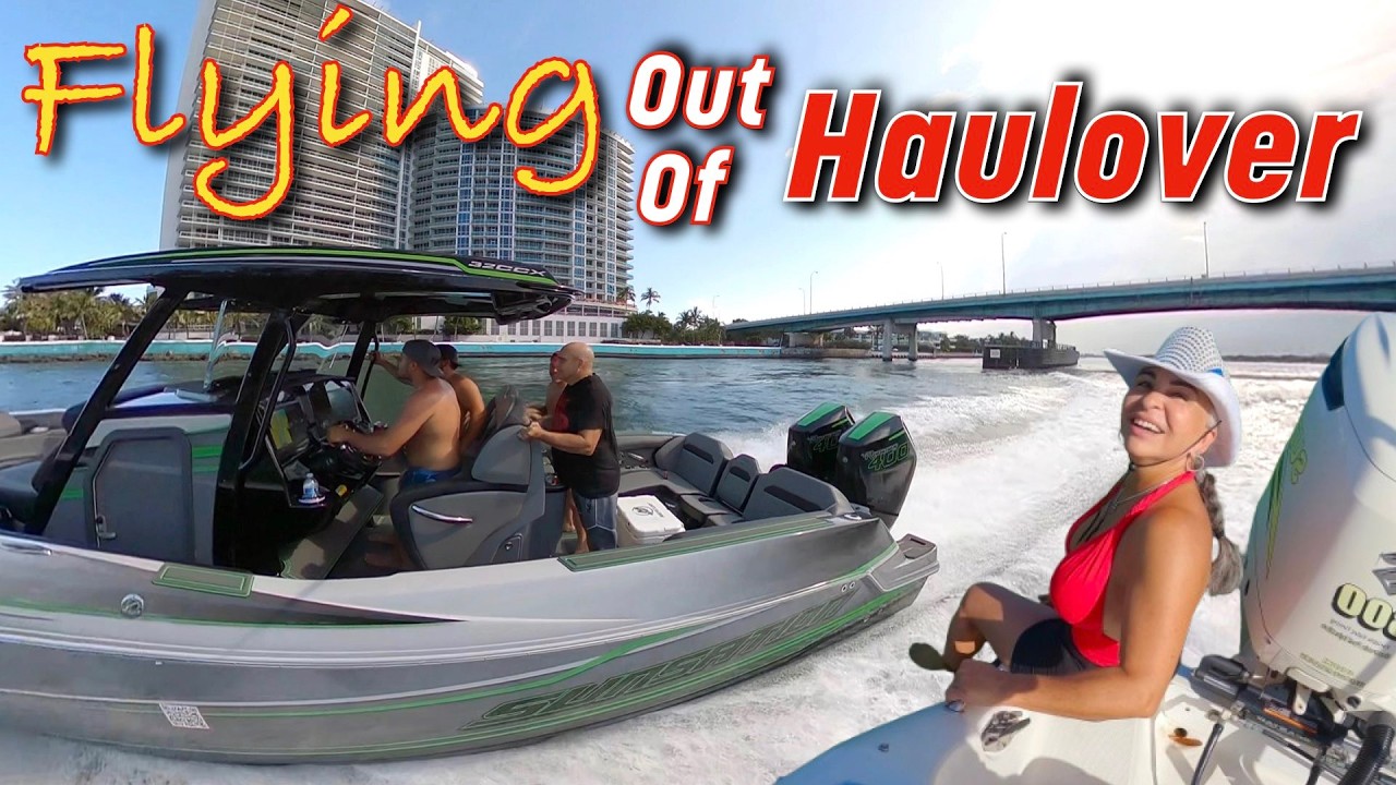 Скоростной катер на канале Haulover, МАКСИМАЛЬНАЯ СКОРОСТЬ!!