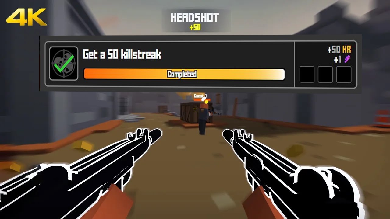 Lunar Akimbo UZI 50 killstreak Challenge in Krunker.io