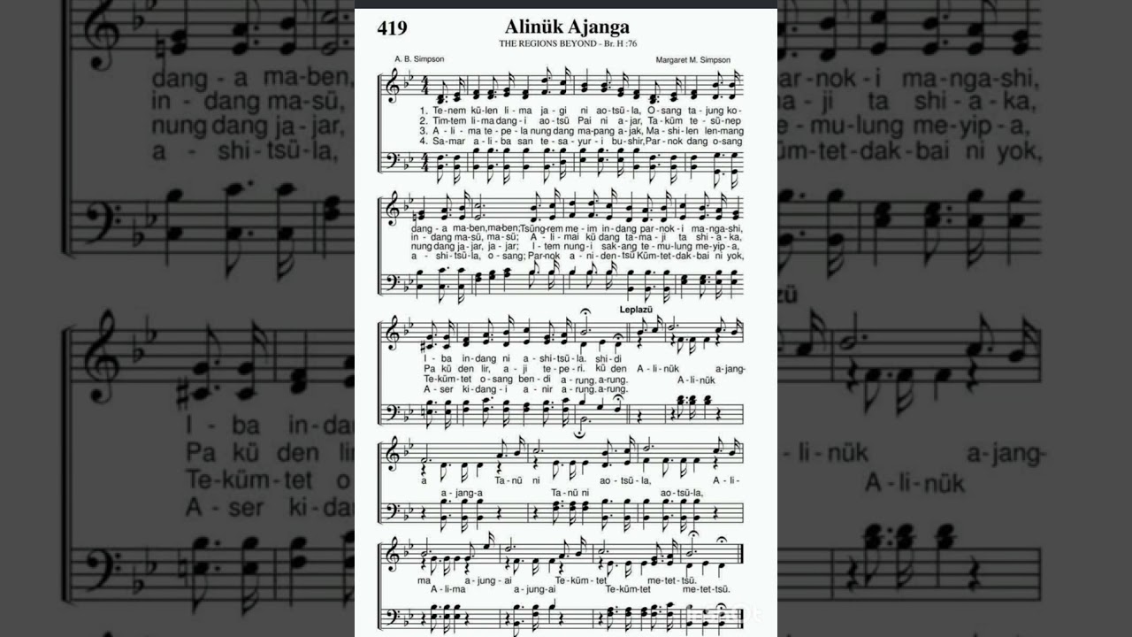 Ao hymnal song page number. 419.alinuk ajanga.