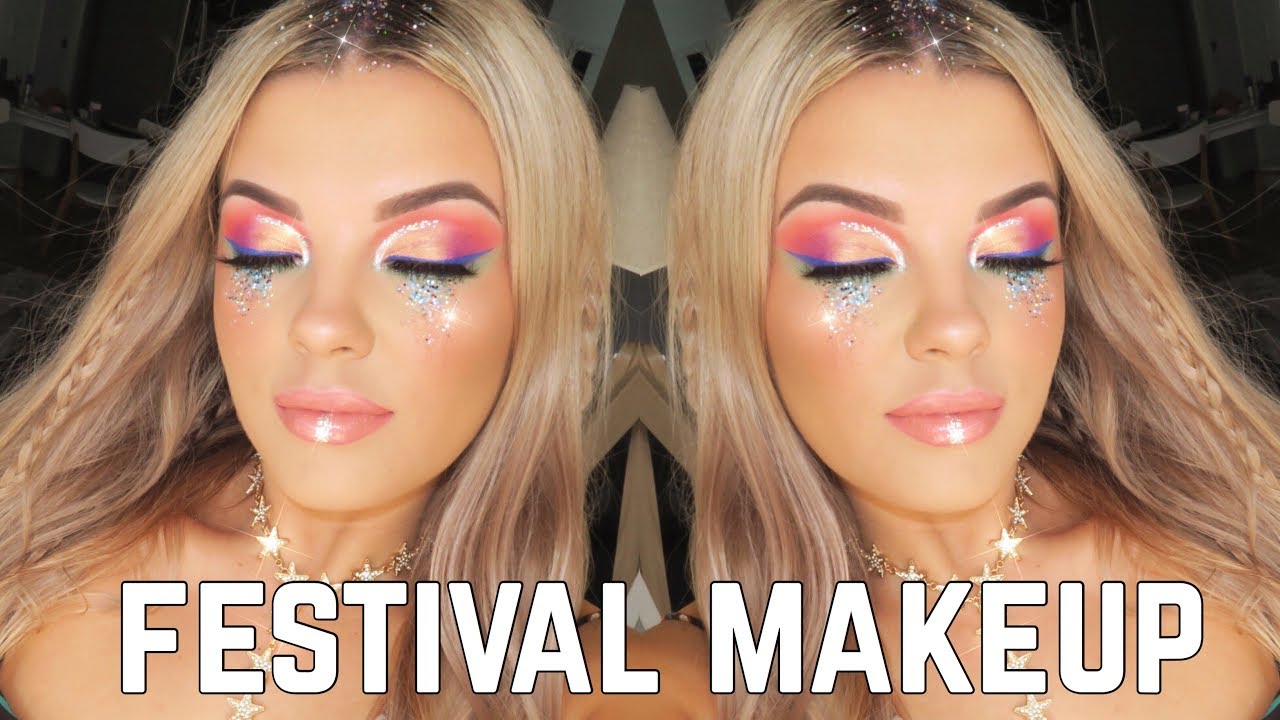 Colourful, Festival Inspired Makeup Tutorial ♡ Jasmine Hand