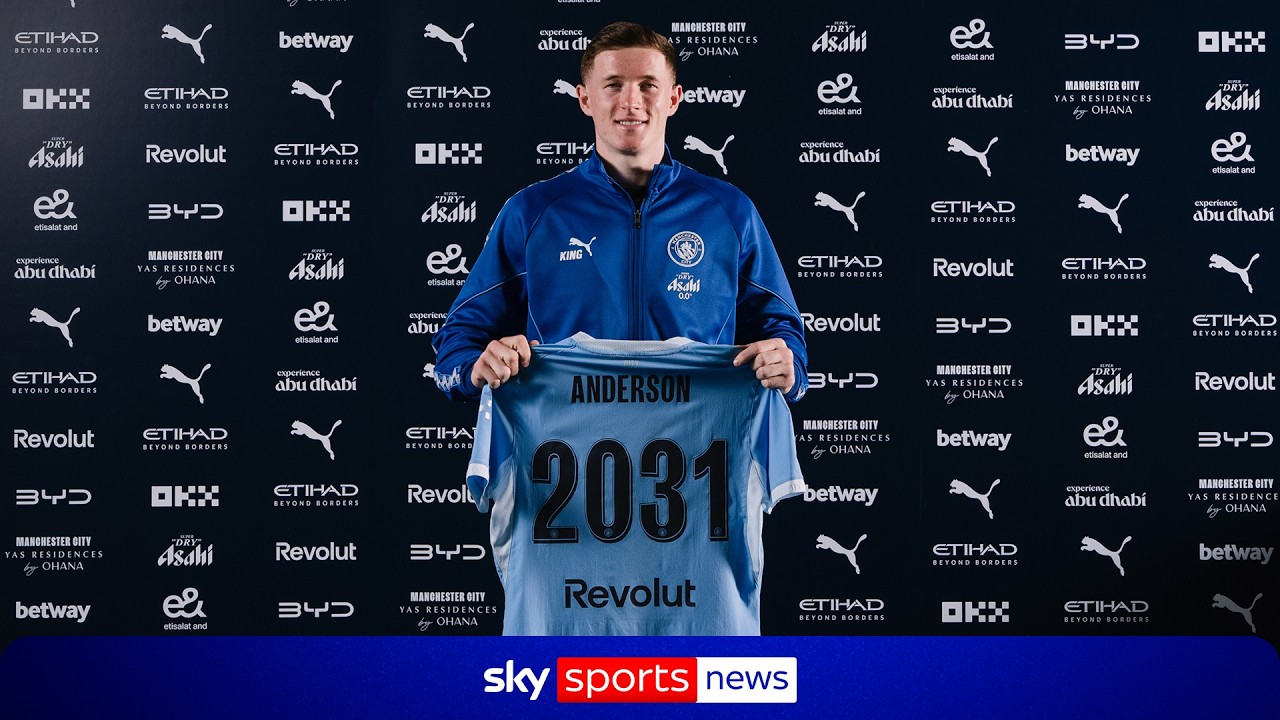 Manchester City unveil Elliot Anderson as new &pound;116m signing