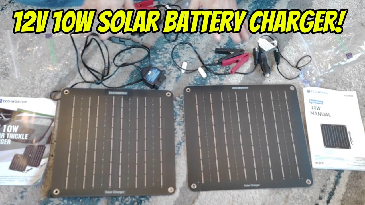 Eco-Worthy 10W 12V Solar Panel Battery Charger Setup and Test