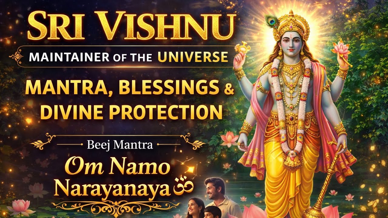 Sri Vishnu Oracle Card Meaning 🕉 Maintainer of the Universe | Mantra, Blessings & Divine Protection