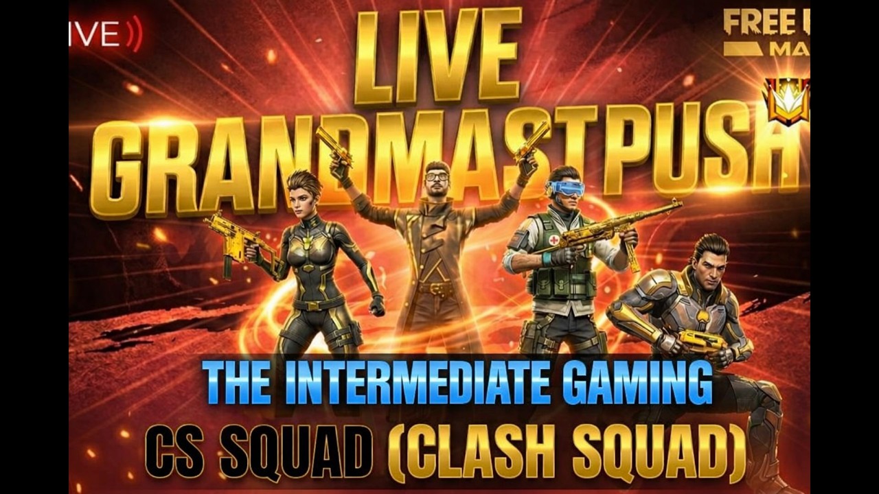 Free  Fire Max Live 🔴 [CS RANKED] GRANDMASTER Rank Push!! Only Mobile 📱 player