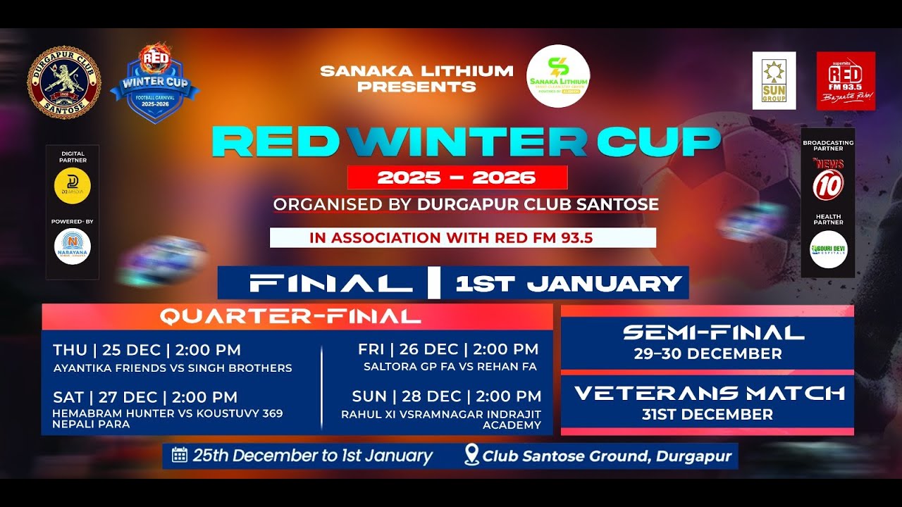 RED WINTER CUP 2025-26|| 1ST SEMIFINAL || KOUSTAVY 369 Vs SINGH BROTHERS