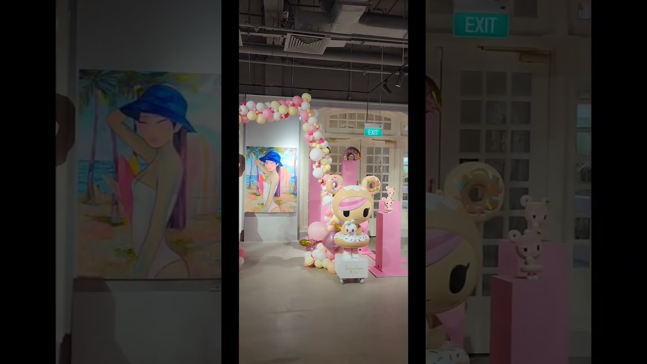 Kawaii Impressiomism Paintings by Simone Legno Tokidoki at Art Now Gallery Raffles Hotel Singapore
