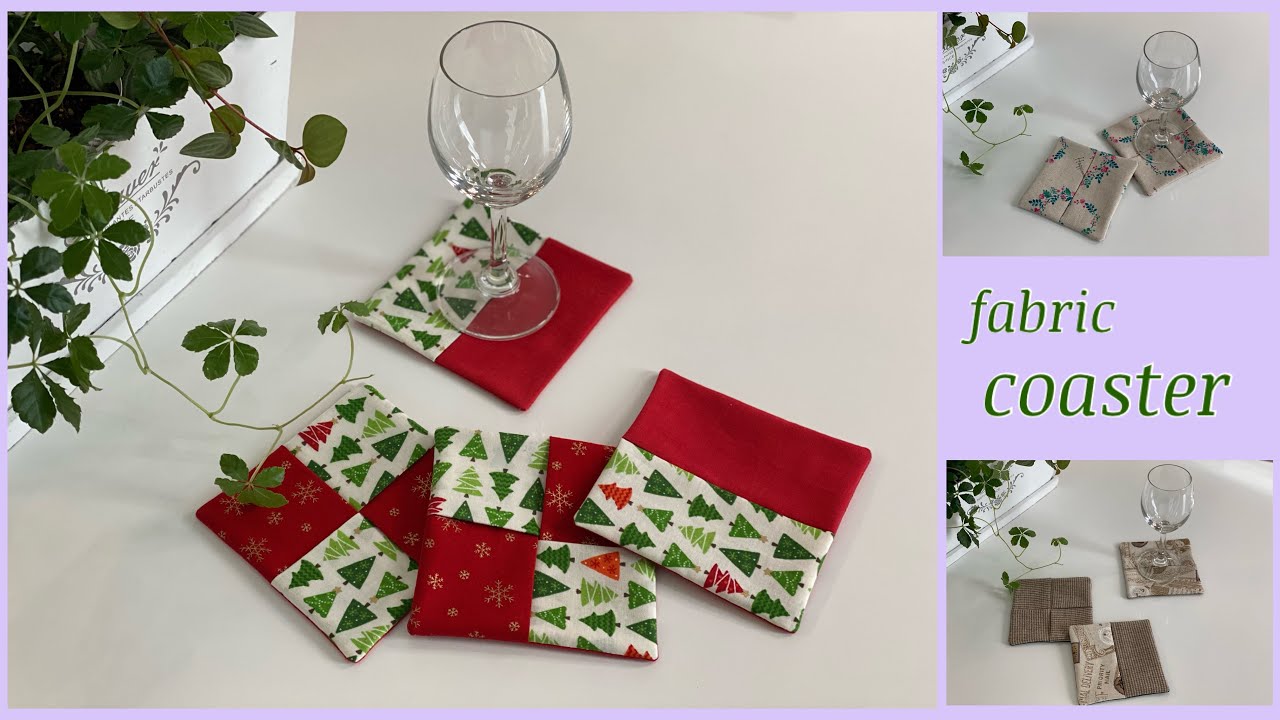 コースター作り方,How to make new design coaster,easy sewing tutorials, diy