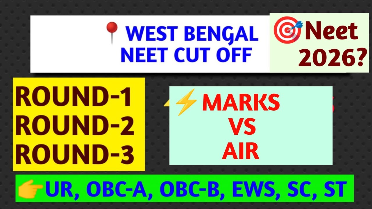 NEET 2026 EXPECTED CUT OFF AFTER RESULT, MARKS VS RANK,ROUND WISE CUT OFF