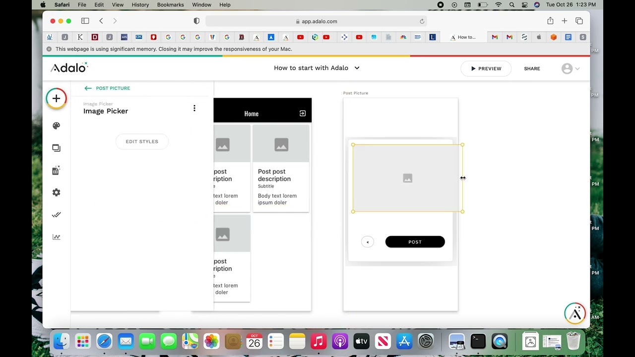Create a post in Adalo