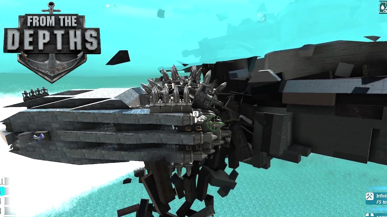 From The Depths | Steam Jet Powered Shredder Ship! Melee Spin Blocks!!