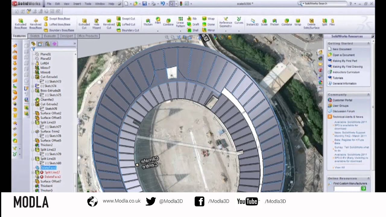 3D Printing the Olympic Stadium - Solidworks timelapse