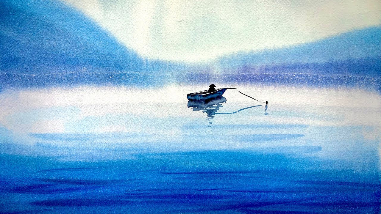 TUTO AQUARELLE débutant - Pas-à-pas complet d'un paysage maritime