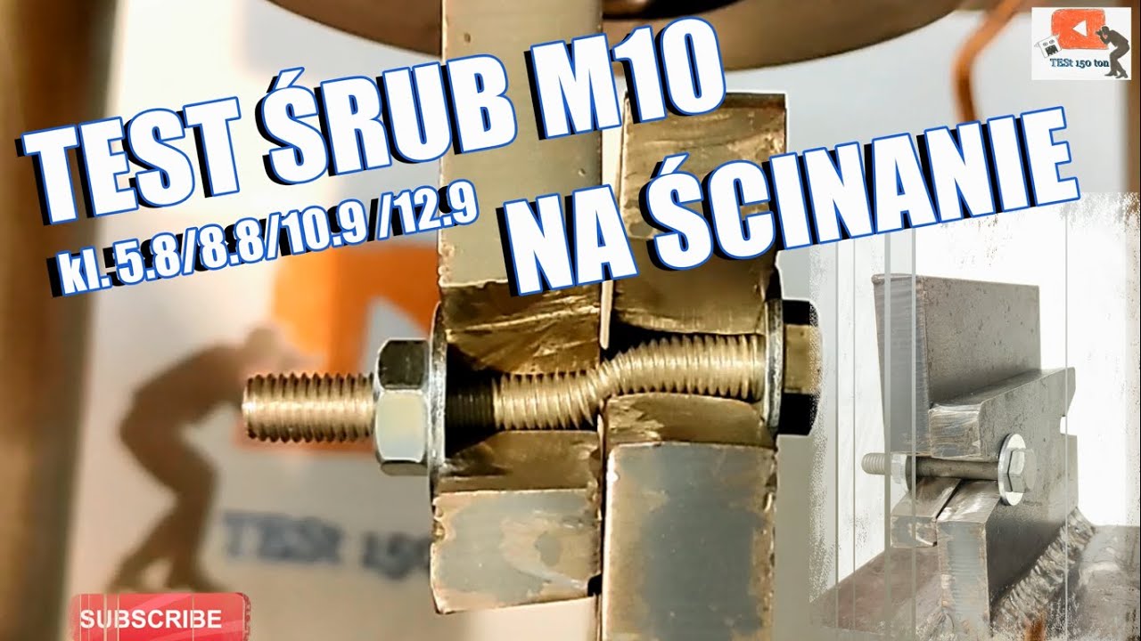Test na ŚCINANIE śrub M10 klasy twardości 5.8 / 8.8 / 10.9 / 12.9 śruba mosiężna śruba inox A4 🎬
