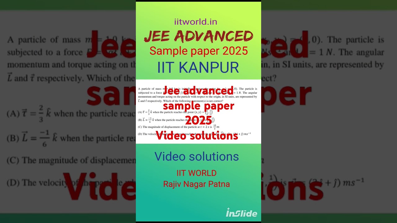 jee advanced 2025 physics sample paper solution #bestjee #jeeadvancedphysics #jeeadvanced2025