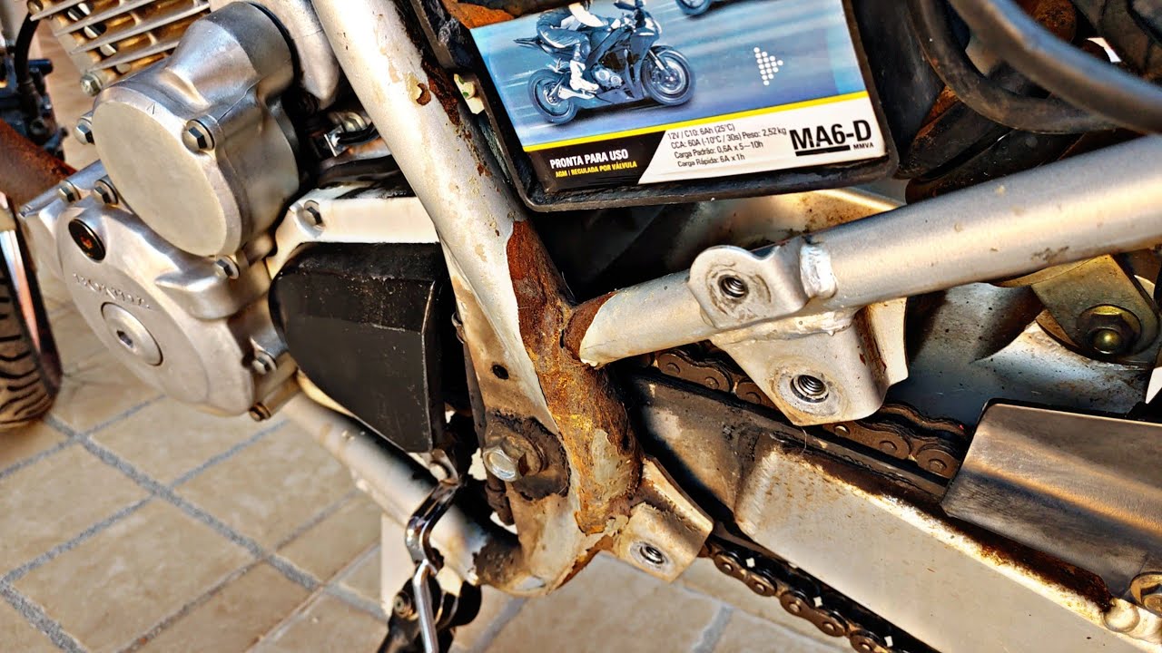 Como Restaurar o Quadro da Moto Enferrujado e Podre