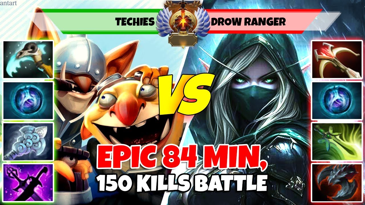 TECHIES (Support) vs DROW RANGER (Carry) - Epic Battle Of Immortal Rank Dota 2 Players - Z Dota 2