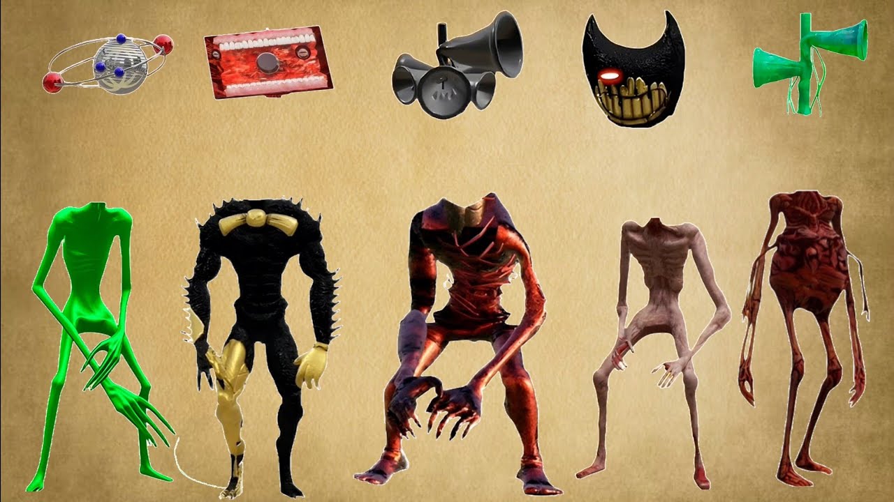 WRONG HEADS SIREN HEAD CAR, GREEN HOUSE HEAD, SCARY HOUSE, SIREN HEAD DOUBLE, SIREN HEAD THUNDERBOLT