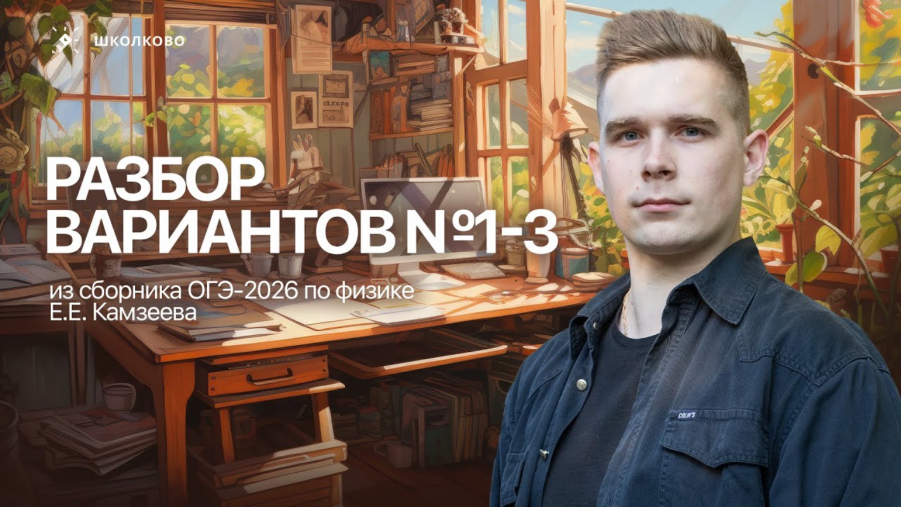Разбор вариантов №1, 2, 3 из сборника ОГЭ-2026 по физике Е.Е. Камзеева
