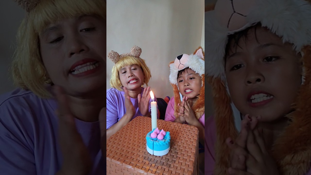 mau tiup lilin eh keduluan abang !!! 